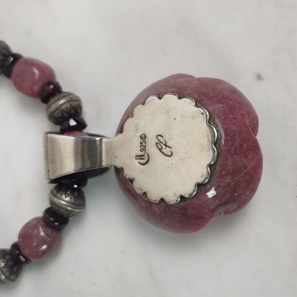 Carolyn Pollack Relios Rhodonite/Sterling Silver Necklace - Picture 7 of 7